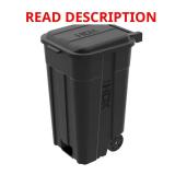 45 Gal Black Outdoor Trash Can with Wheels