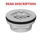 No-Caulk White PVC Shower Drain Cover