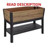 Oak Resin Garden Bed Planter with Shelf (44")
