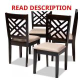 Caron Sand/Brown Espresso Dining Chair Set
