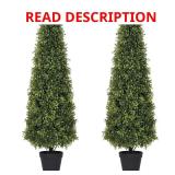 4 ft. Boxwood Topiary Tree, Black Pot 2-Pack