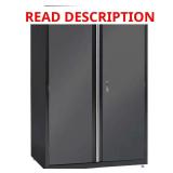 3-Shelf Welded Steel Cabinet Black/Gray