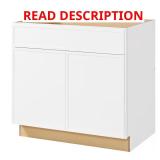 Leyton 36W Shaker Sink Base Alpine White