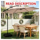 10FT Cantilever Patio Umbrella with Base