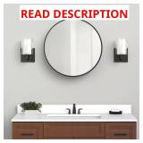 Round Matte Black Cabinet with Mirror 23.6in