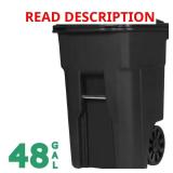 48 Gallon Black Rolling Trash Can with Wheels