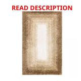 Ombre Border Barley Bath Mat 24x60 Brown