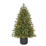 4 ft Pre-Lit LED Potted Spruce Tree