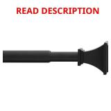 Matte Black Telescoping Curtain Rod Kit