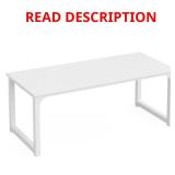 Halseey 70.8 in White Computer Desk, Wood