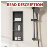 Matte Black Shower Niche with Shelves (12x36)
