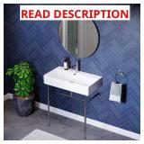 Claire 30 in Ceramic White Console Sink Basin