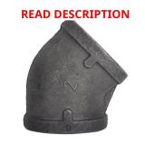 2x2 in Black Malleable Iron Elbow 45  FPTxFPT