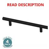 Solid Bar Cabinet Pull 4-Pack Matte Black