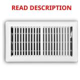 6x12 2-Way Steel Floor Register White