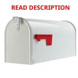 Elite White, Medium, Steel, Post Mount Mailbox