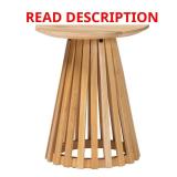 Caribic 17.7-in Natural Brown Wood End Table