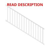 Traditional 8 ft x 36 in White Stair Rail Kit