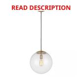 Leo Hanging Globe Pendant 14" Satin Brass