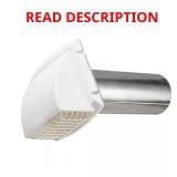 Wide Mouth Dryer Vent Hood in White