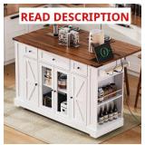 Farmhouse Kitchen Island with Power Outlet