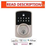 Square Compact Hubspace Satin Nickel Deadbolt