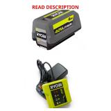 Ryobi 40V 6Ah Lithium Ion Battery With Charger