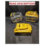 Salvage Battery Lot Featuring (2) DeWalt 20V/60V