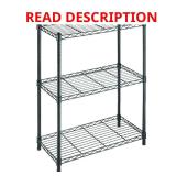 3-Tier Steel Wire Shelving Unit, Black