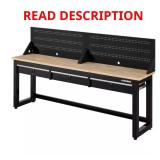 RTA 8 ft Wood Top Workbench with Pegboard