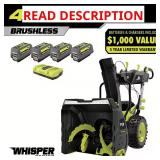 40V HP Brushless Snow Blower 24" 4x6Ah Batt