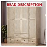 Brown Wood Grain Wardrobe Armoire