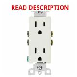 Decora 15A Grounding Duplex Outlet, White