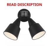 2-Head Black Motion-Activated Flood Light