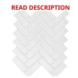 White Glossy Ceramic Tile 9x12 Herringbone