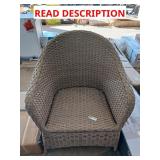 Light brown wicker patio chair