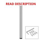 34 1/4 in Chrome Round Table Leg with Glide