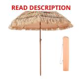 6 ft Thatched Tiki Umbrella with 8 Ribs