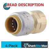 (2) Max 1/2 in Push-to-Connect Brass Adapter