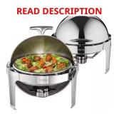 Roll Top Chafing Dish Set 6 qt 2 Pans, 2 Pack