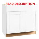 Shaker Satin White Sink Base Cabinet (36")