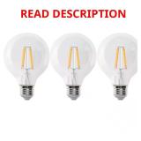 G25 Globe LED Filament Bulb, 2700K, 3-Pack