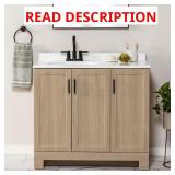 Oakley 37" Single Sink Vanity, Beige Oak - VANITY