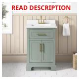Doveton 24in Sage Green Vanity with Top
