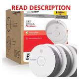 3 Pack Smoke Detector with Battery Backup