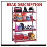 5-Shelf Steel Garage Shelving (48x24x78) Red
