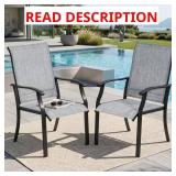 Black Textilene & Iron Outdoor Chair (2)