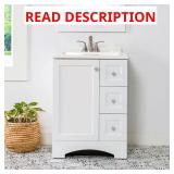 Lancaster 25 in. White Vanity with Marble Top