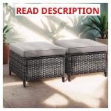 Carolina Gray Wicker Ottoman
