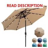 Sun-Ray 9 FT 32 LED Patio Solar Umbrella Taupe